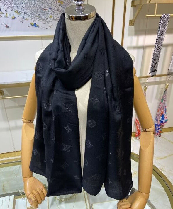 Louis Vuitton Scarf Women s Monogram Scarf Black