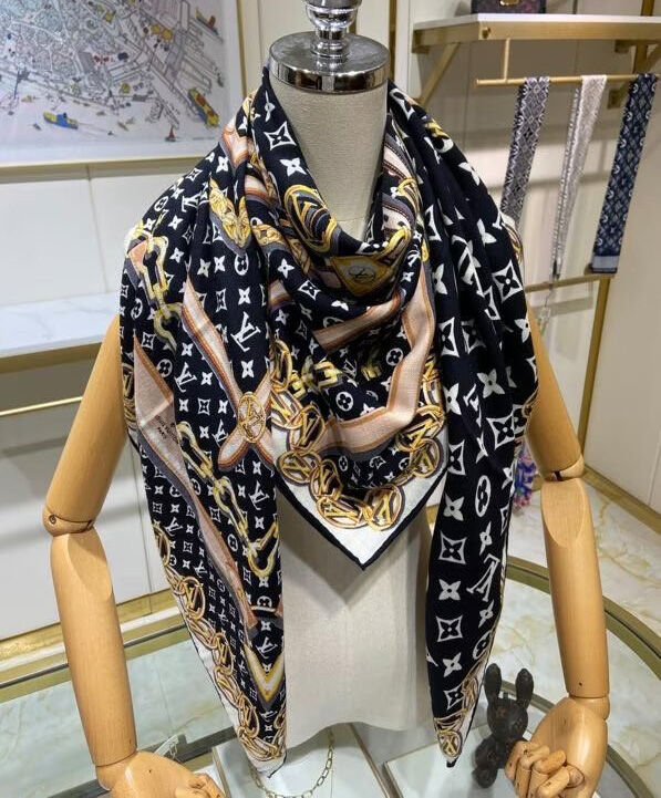 Louis Vuitton Scarf Women s Monogram Forever Long Scarf Black