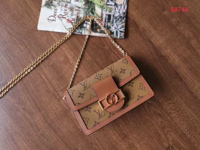 Louis Vuitton Outlet Original Monogram Reverse coated canvas DAUPHINE CHAIN WALLET M68746