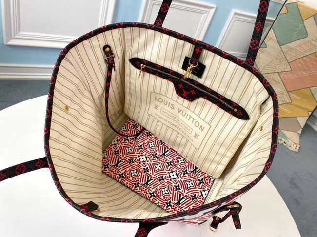 Louis Vuitton Outlet Original Monogram Canvas NEVERFULL M44676 red