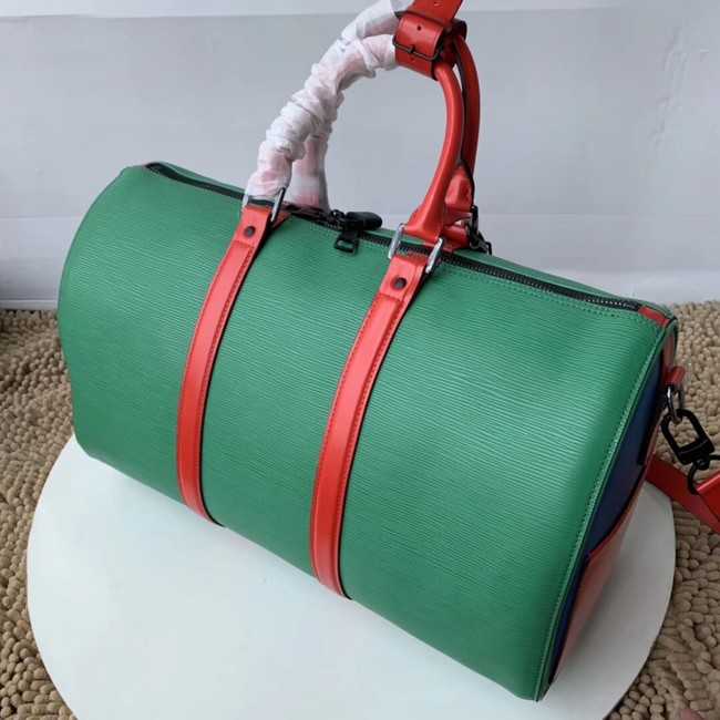 Louis Vuitton Outlet Epi Leather Keepall SUPREME 45CM M45419 with Shoulder Strap green