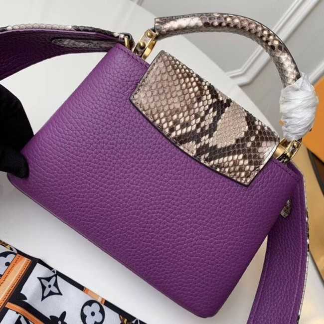 Louis Vuitton Outlet original taurillon leather Capucines Mini N95509 purple