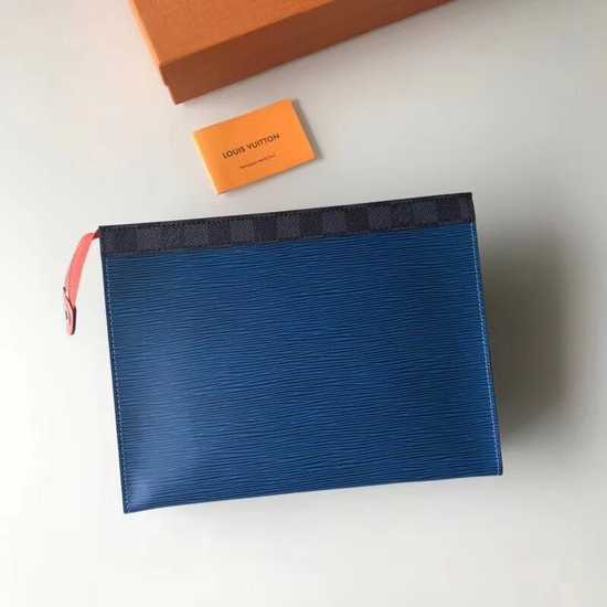 Louis Vuitton Outlet Split Pochette Voyage EPI Leather M67736 blue