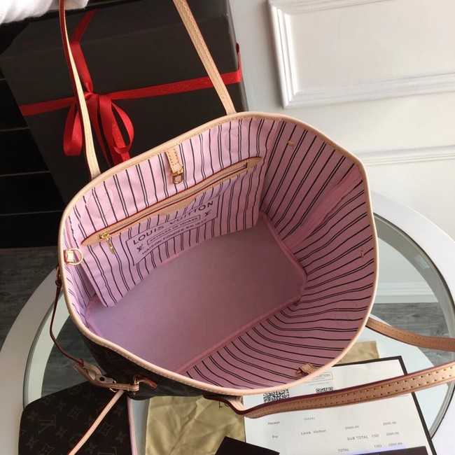 Louis Vuitton Outlet Monogram Canvas Original NEVERFULL MM M50336 pink
