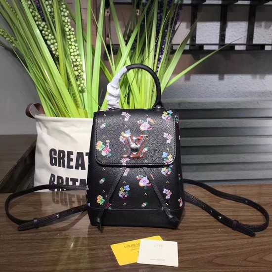 Louis Vuitton Outlet Original leather LOCKME BACKPACK MINI 54574 black