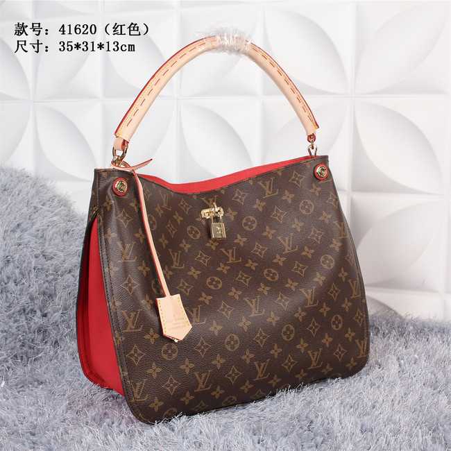 Louis Vuitton Outlet Monogram Canvas Cata Bag 41620 Red