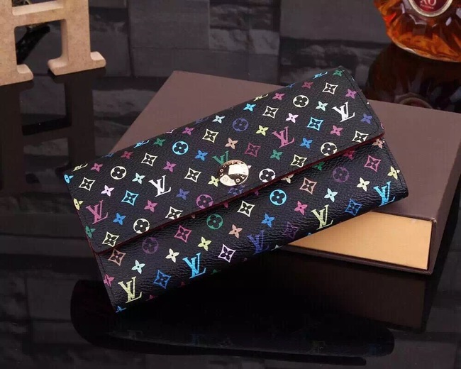 Louis Vuitton Outlet Monogram Multicolore Sarah Wallet 93745 Black